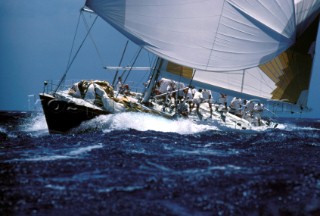 Maxi yacht in rough seas