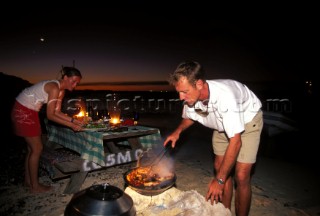 Evening BBQ on Beach Antigua - Caribbean