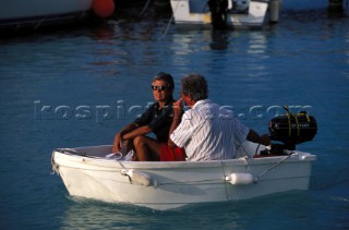 Couple in dinghy