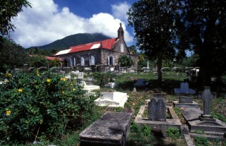 Church and graveyard, Nevis, Caribbean