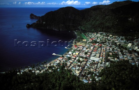 Travel scenes and destinations around the Caribbean Island of St Lucia Soufriere near the two Pieton