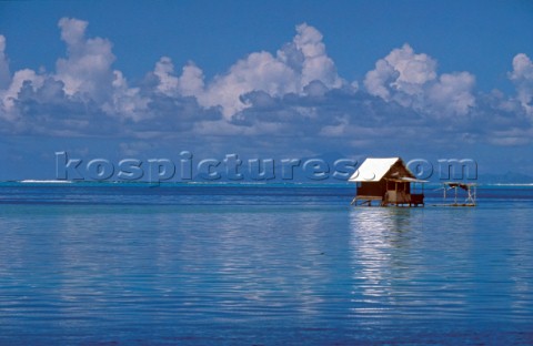 Small hut on stilts  Tahiti French Polynesia