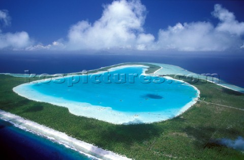 Areial view of Lagoon Polynesia