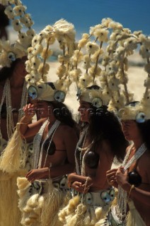 Tahitian dancers in traditional costume