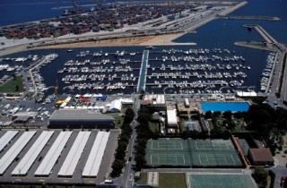 Aerial view of marina in Valencia, Spain