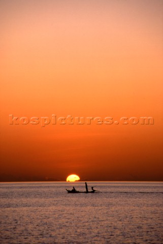 Fishermen return at sunset Travel Thailand