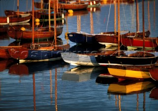 Small Dinghies in Sunset Yarmouth - Isle of Wight