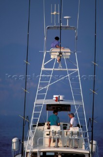 Tower on game fishing boat