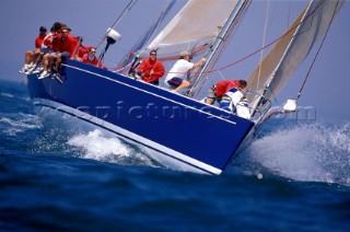 Maxi yacht in windy conditions at Newport Race Week 2000
