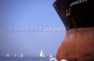 Container Ship & Sails Solent - Southampton