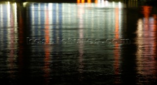 River Thames, London.  Night Reflections on the River Thames
