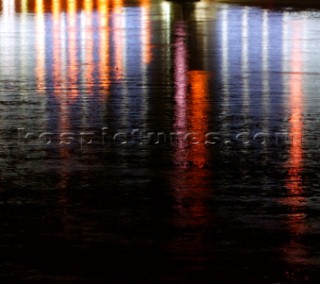 River Thames, London.  Night Reflections on the River Thames