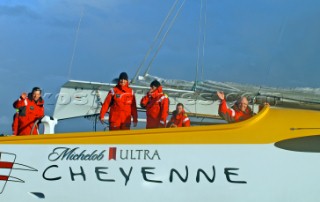 Maxi Cat Cheyenne.  . Before start of Jules Verne Trophy 2004. Plymouth UK