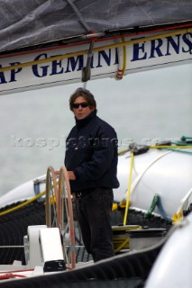 Olivier de Kersauson on board french trimaran Geronimo sponsored by Cap Gemini and Schneider Electric