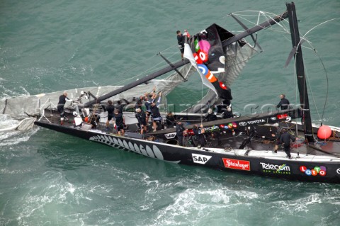 The Fourth race for the Americas Cup in Auckland New Zealand Friday Feb 28 2003 New Zealand  against