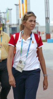 Athens 17 08 2004. Olympic Games 2004. The Infanta Cristina in visit at the Sailing Village in Athens