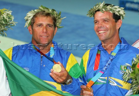 Athens 28 08 2004 Olympic Games 2004   Star TORBEN GRAEL  MARCELO FERREIRA BRA Gold Medal