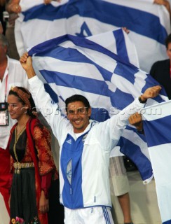 Athens 25 08 2004. Olympic Games 2004  . Mistral M. NIKOLAOS KAKLAMANAKIS (GRE) Silver