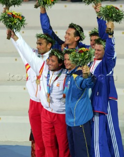 Athens 26 08 2004. Olympic Games 2004  . 49 er. IKER MARTINEZ - XAVIER FERNANDEZ (ESP). Gold Medal
