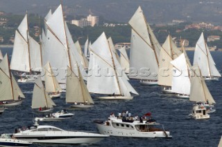 Fleet of classic yachts during Les Voiles de St Tropez 2004