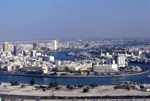 Aeerial view over Dubai  United Arab Emirates