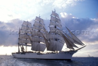Tall ship Sedov under full sail