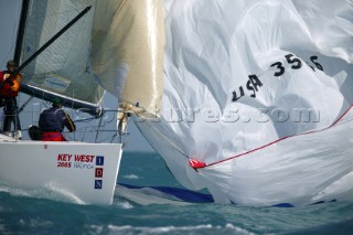 1D35 dropping the spinnaker at Key West Race Week 2005