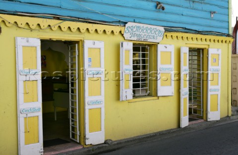 Tortola Island  British Virgin Islands  CaribbeanRoad Town capital of BVI Typical  Painted House