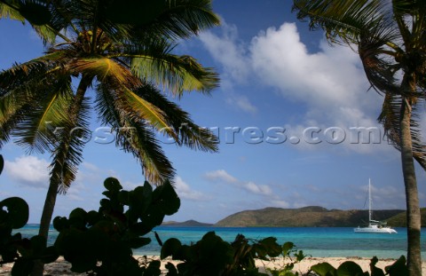 Tortola Island  British Virgin Islands CaribbeanThe Christal waters of Prickly Pear Island near Bitt