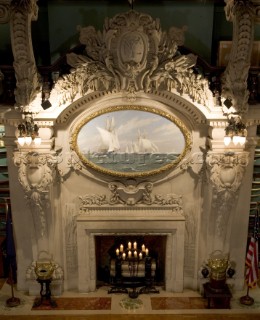 Painting over the fire place at the New York Yacht Club