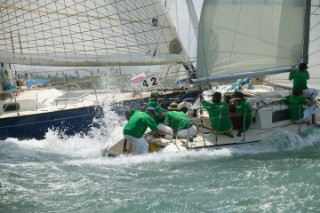 LES REMOUS being struck by ALA MOR at the first mark, second day of Angostura Tobago Sail Week 2005.