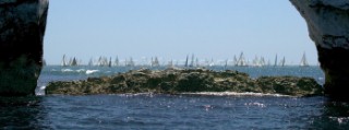View of the fleet through the Needles during the Round the Island Race 2005