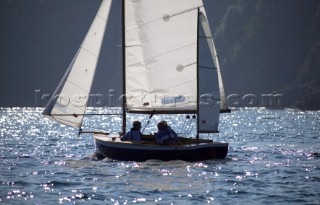 A Salcombe Yawl under sail with mizzen