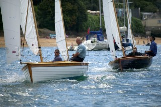 Classic yawls sailing in Dartmouth, Devon, UK