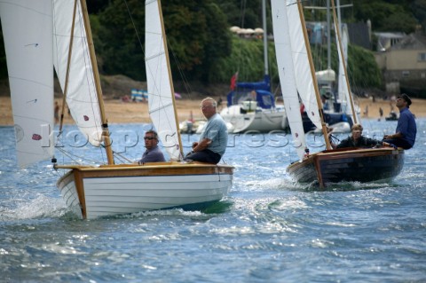 Classic yawls sailing in Dartmouth Devon UK