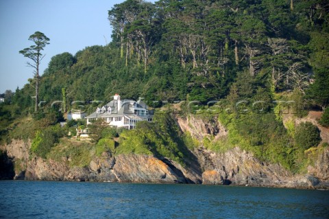 Private house perched on the rocky cliffs near Dartmouth Devon