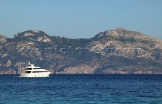 Superyacht in bay of Formentor