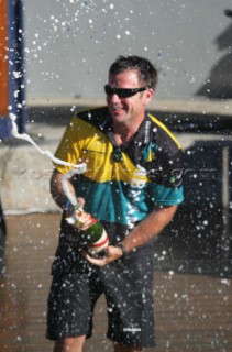 Mike Sanderson, skipper of ABN AMRO One - Volvo 70 yachts racing in the Volvo Ocean Race 2005 In port Race Cape Town South Africa