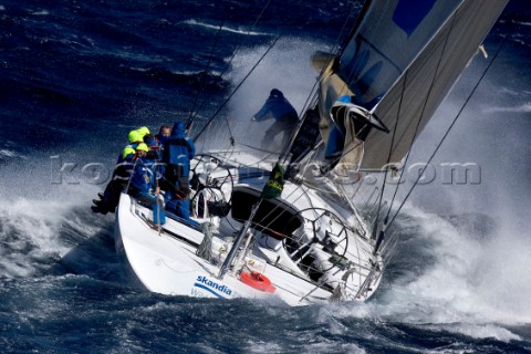 Skandia sailing along the Tasmanian coast Australia Dec 28 2005 85 yachts of all sizes battled for t