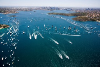 Start of the Rolex Sydney to Hobart Race on Boxing Day in Sydney, Australia, Monday, Dec. 26, 2005. 86 yachts of all sizes will battle for this years line honors in this the 61st running of the world famous race.