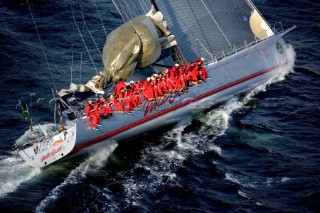 Alfa Romeo sailing along the Tasmanian coast, Australia, Dec., 28, 2005. 85 yachts of all sizes battled for this years line honors in this the 61st running of the world famous race.