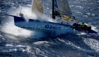 Skandia sailing along the Tasmanian coast, Australia,Dec. 28, 2005. 85 yachts of all sizes battled for this years line honors in this the 61st running of the world famous race.