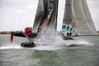 Volvo Extreme 40 multihull catamaran racing off Portsmouth harbour