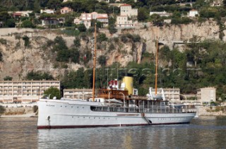 SS Delphine in the natural deep water port of Villefranche in the South of France