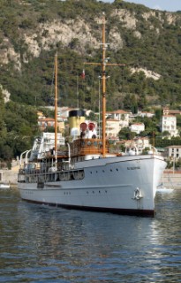 SS Delphine in the natural deep water port of Villefranche in the South of France