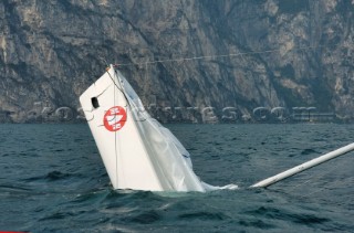 Incognito sinking following a crash with Go Ferret during the 1720 Euro Championships in Lake Garda September 2005