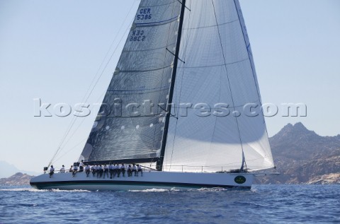 PORTO CERVO SARDINIA  SEPT 8th 2006 The canting keel maxi yacht Morning Glory owned and driven by SA