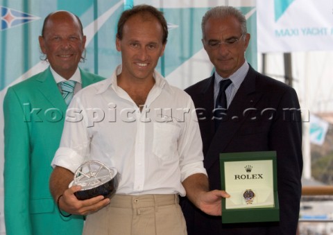 Porto Cervo 08 09 2006 Maxi Yacht Rolex Cup 2006 Prizegiving Roma Filippo Faruffini Owner Roma Ing B