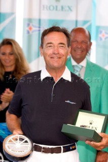 Porto Cervo, 08 09 2006. Maxi Yacht Rolex Cup 2006. Prizegiving, Lindsay Owen Jones, Owner Magic Carpet.