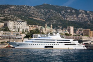 Superyacht Lady Moura moored in Monaco port